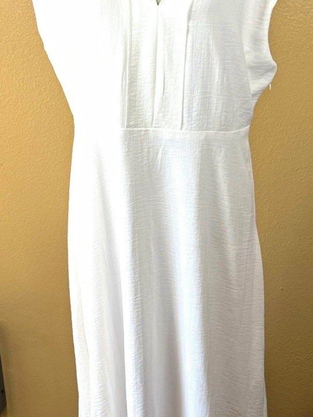 Harper Rose White Collared Sleeveless Lined Midi Dress Zip A-Line 14 NWT